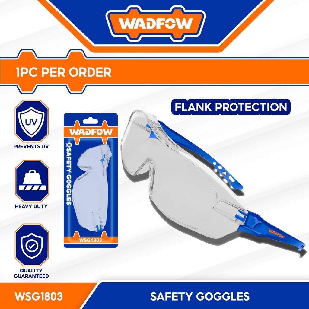 Wadfow Safety Goggles Eye Protection Shield With Flank WSG1803 (WHT ...