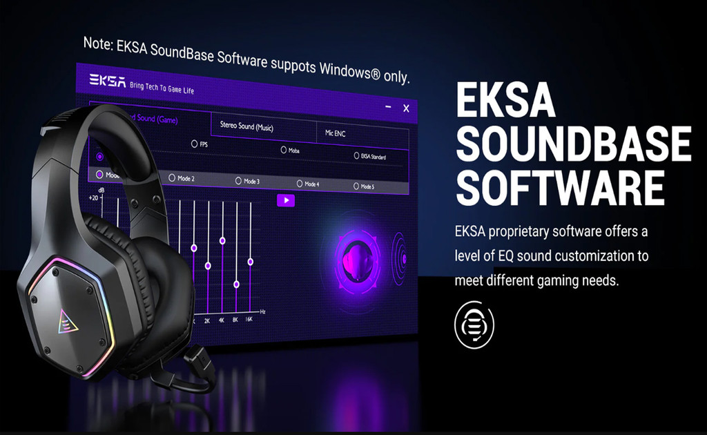[CLEARANCE] EKSA E1000 WT Wireless Gaming Headset RGB Backlight Over ...