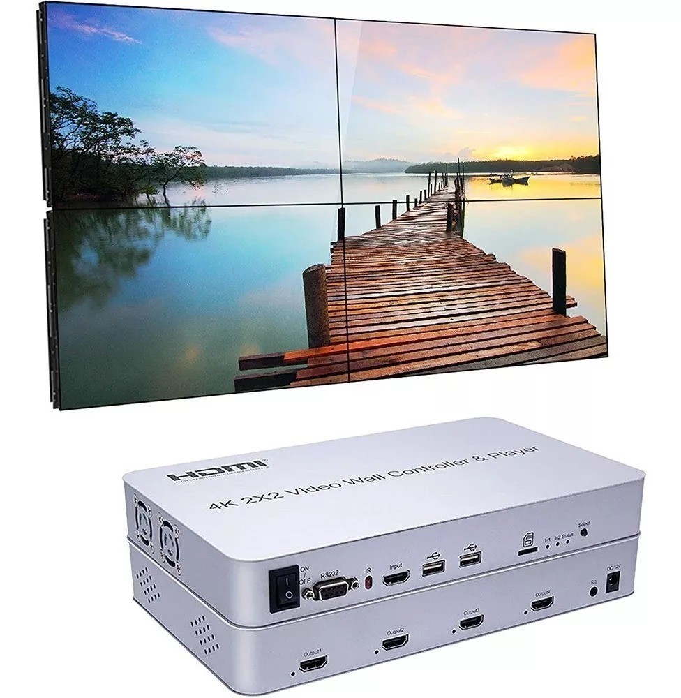 ArgoX 4K HDMI 2x2 TV Video Wall Controller w/ HDMI/DVI Input, 3.5mm ...