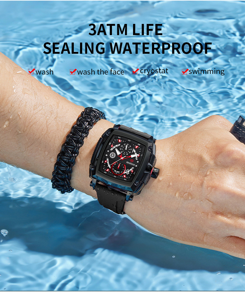 SENSTONE Watch for Men Original Waterproof Stainless Steel Sports ...
