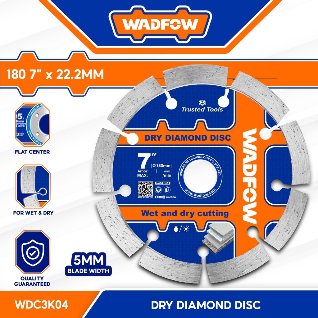Wadfow 7 Inches Wet & Dry Diamond Disc for Bricks Limestone Stone ...