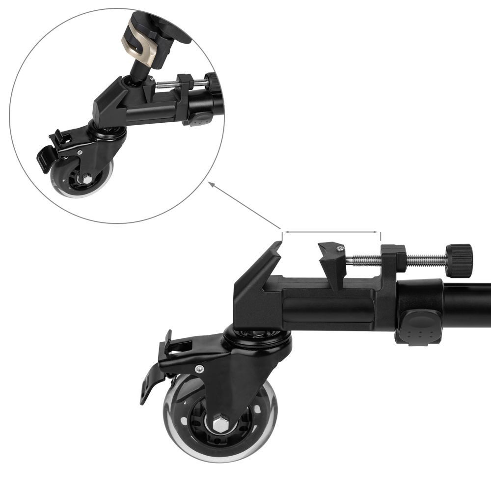 SmallRig Aluminum Tripod Dolly w/ Rotating Wheels, Stationary Locking ...