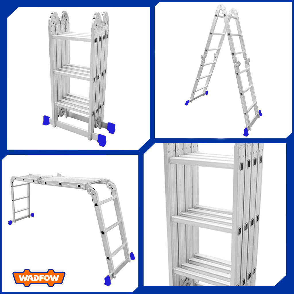 Wadfow WLD7H43 Multi-Purpose Aluminum Ladder Step rise 270mm X 3370mm X ...