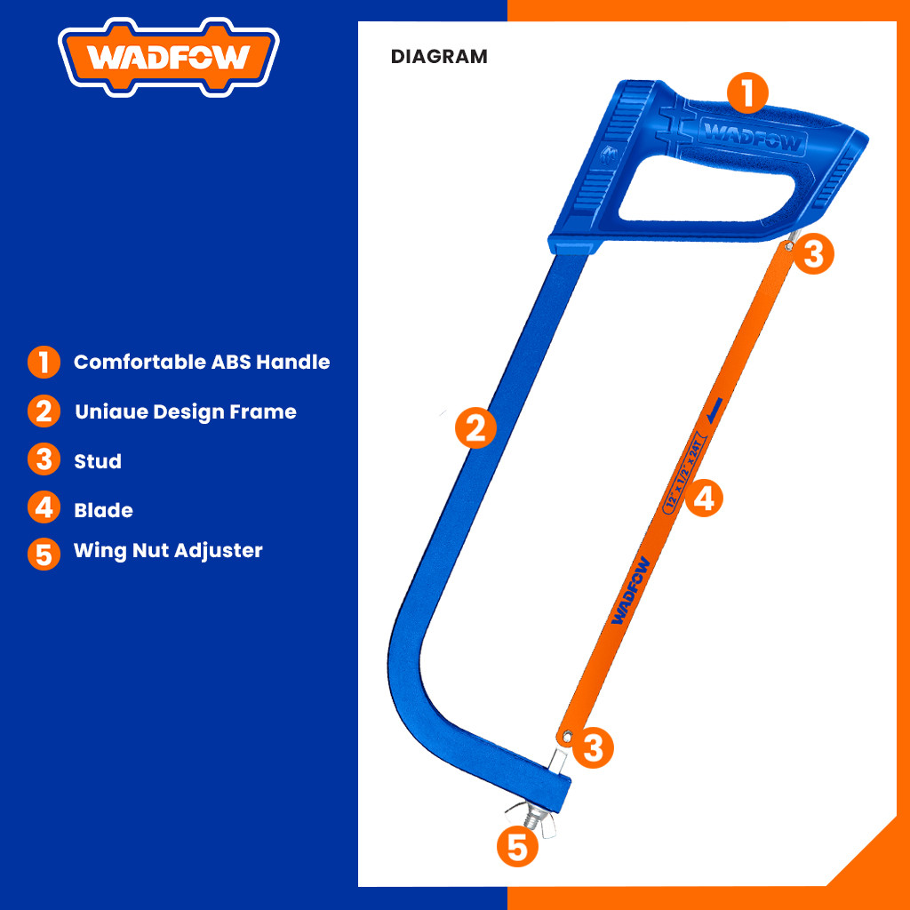 Wadfow Frame Saw / Hacksaw With Blade 12