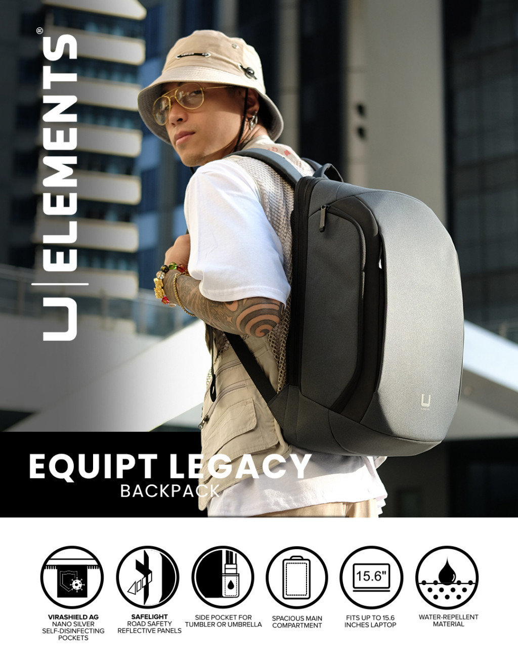 U Elements Equipt Legacy Organizational Backpack | Shopee Philippines