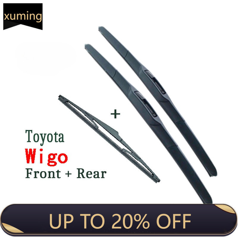 Toyota Wigo Wiper Blade Set (Front+Rear) 21+14+12in for All Year Model ...