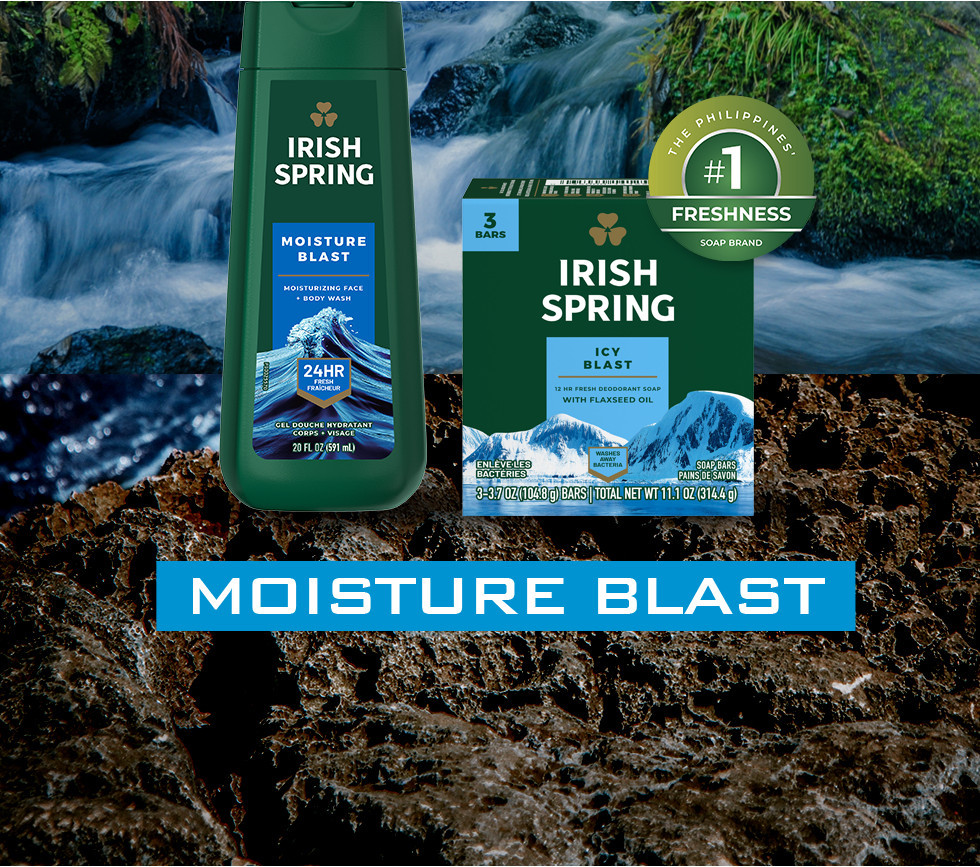 Irish Spring Moisture Blast Face & Body Wash - 24-Hour Freshness, 20oz ...