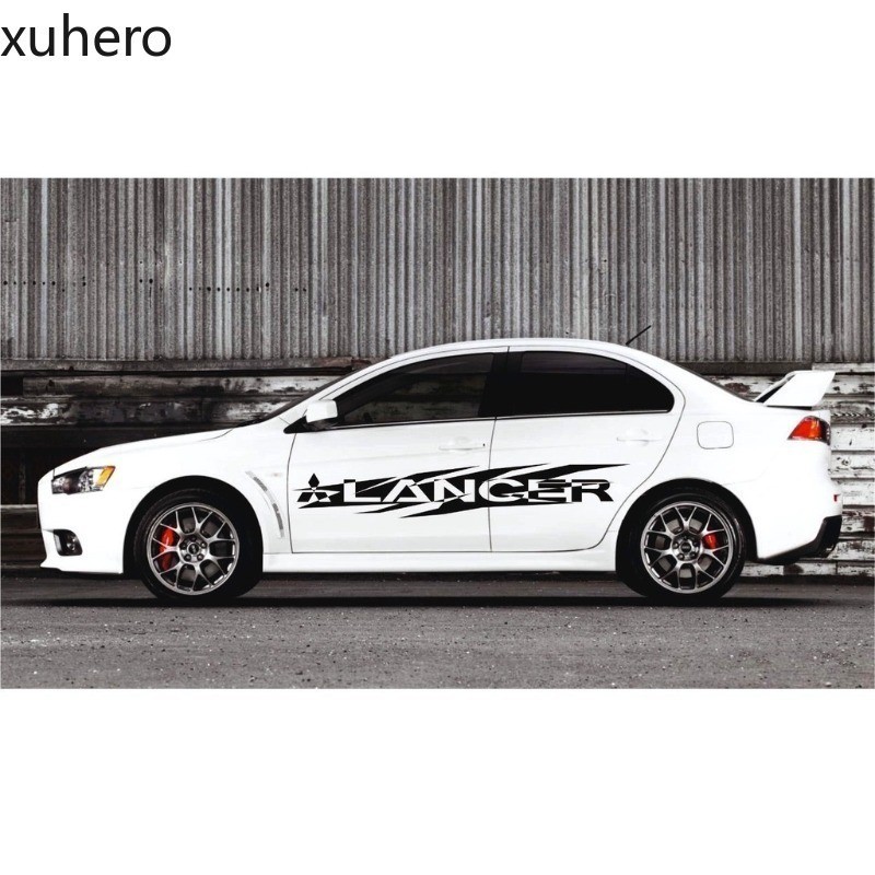 MITSUBISHI LANCER 2x side stripes vinyl body decals sticker graphics ...