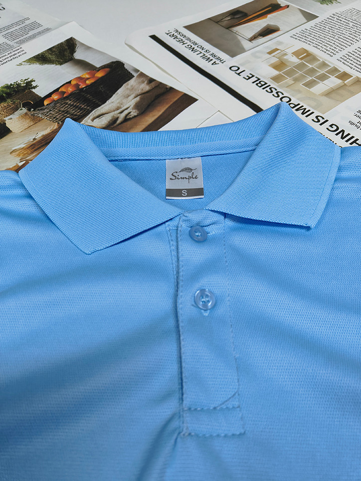 Unisex Plain Dri-Fit Polo Shirt Baby Blue Color Breathable Quick Dry ...