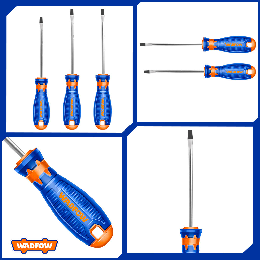 Wadfow Cr-V Material - black tip Slotted Screwdriver Round Shank (WHT ...