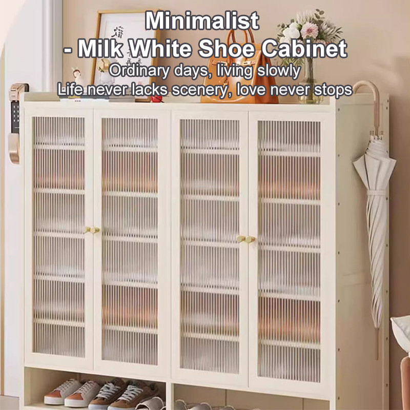 Sunny Biere Shoe Cabinet With Acrylic Door Shoe Rack In Cream Style ...