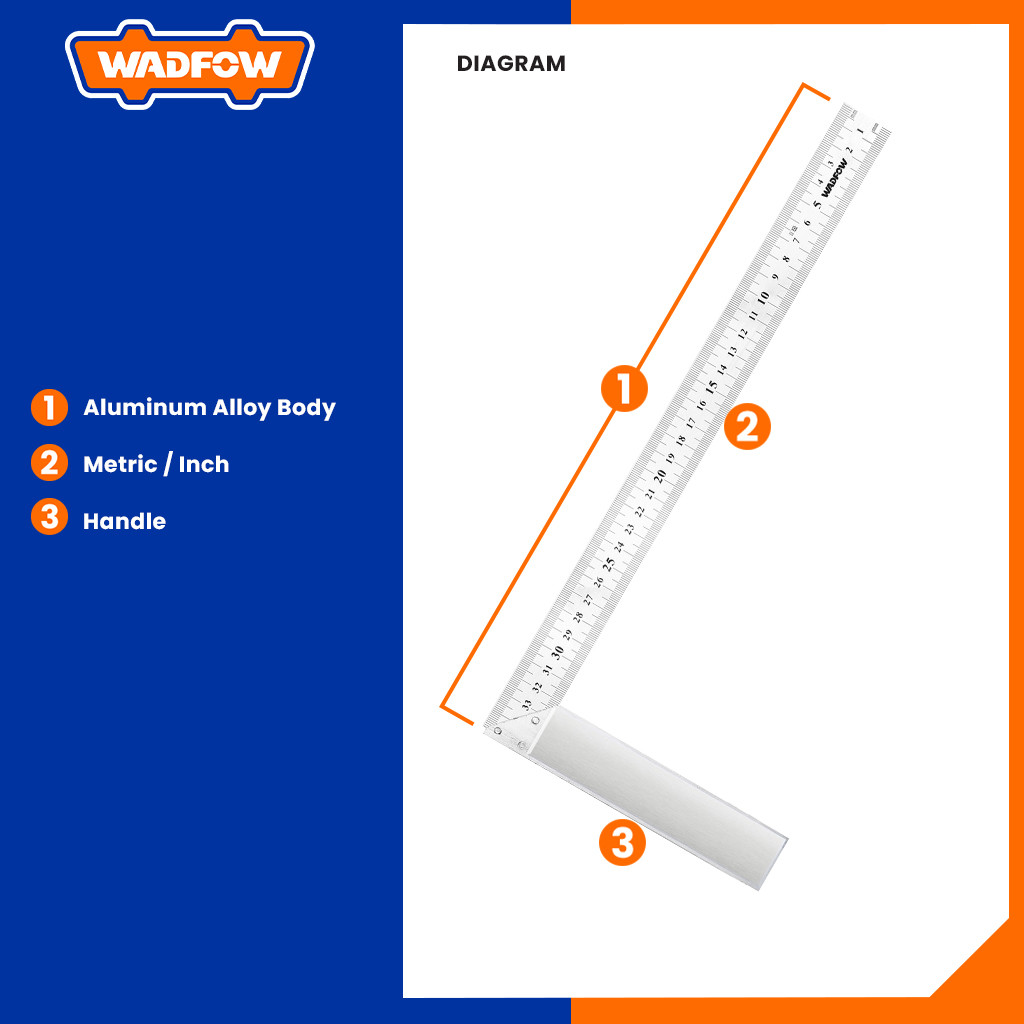 Wadfow Stainless Steel Angle Ruler Aluminum Alloy Body Heavy Duty Tool ...
