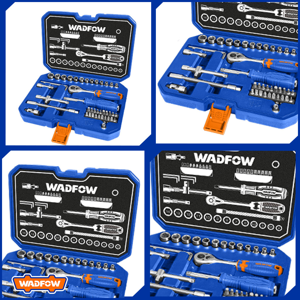 Wadfow Inch Socket Set Tool Wrench 45 Pieces 1/4