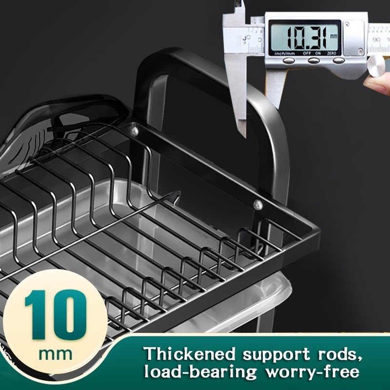 【Carbon steel anti-rust】Dish Rack Kitchen Organizer Dish Drainer Plate ...