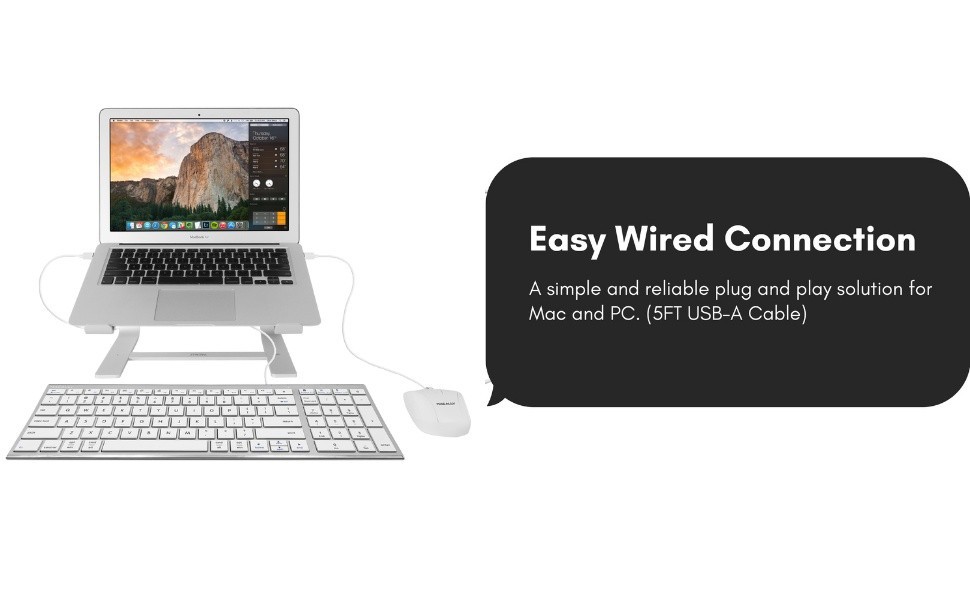 MACALLY 98 Keys USB 2-Zone Wired Keyboard, 5ft USB Cable for PC Laptop ...