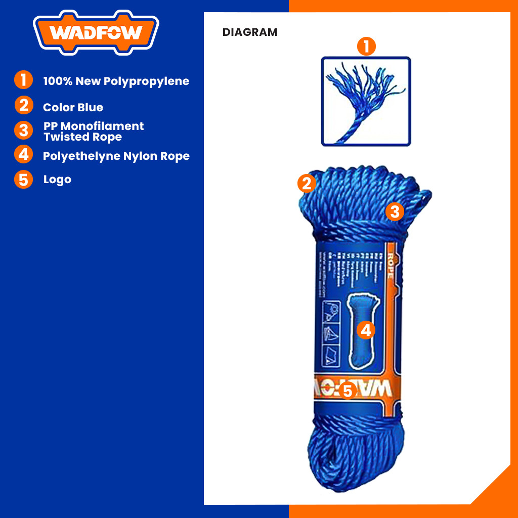 Wadfow 100% Polyethylene Nylon Rope Use for Binding Woods & Trees SOLD ...
