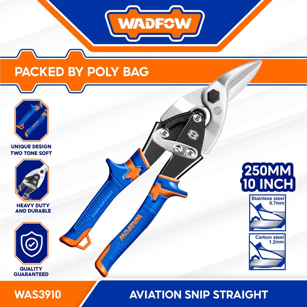Wadfow 10 Inches/250 mm Aviation Snip Right Metal Sheet Cutter | Shopee ...