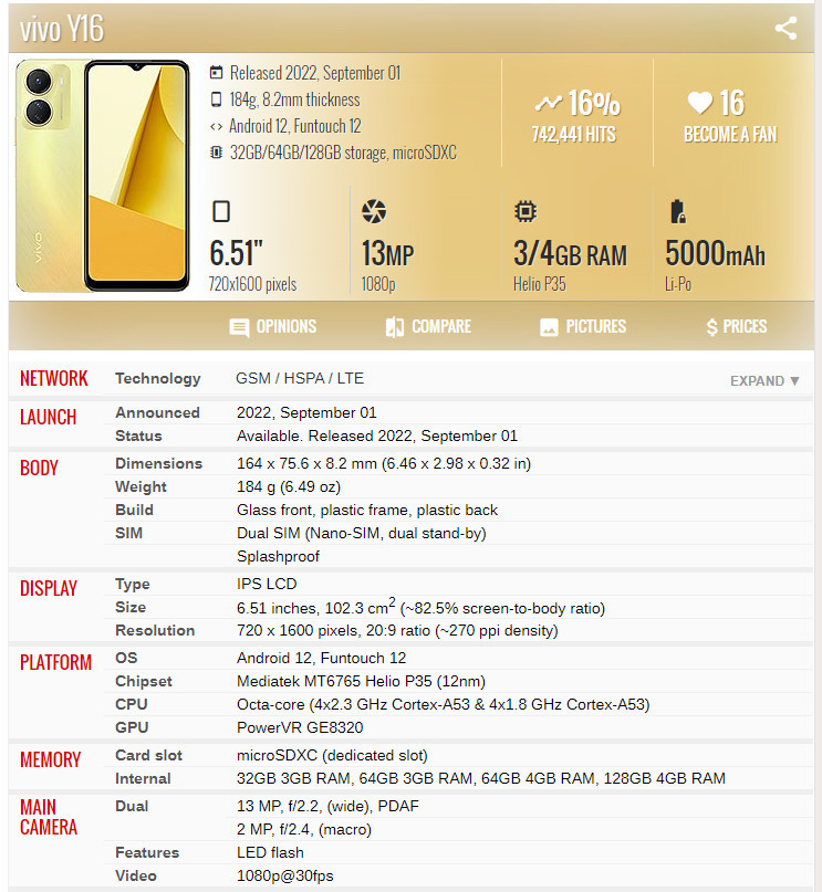 Pixelcare LCD With Frame For VIVO Y16 /Y02S /Y01/Y21T /Y21S LCD Touch ...
