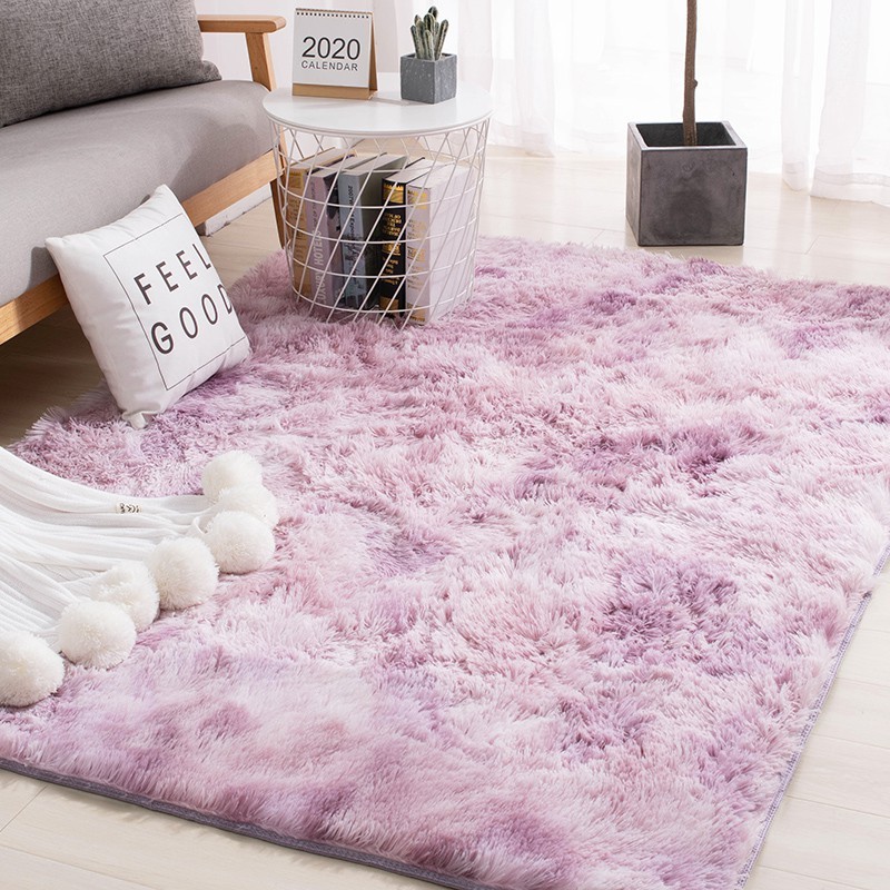 Carpet for Bedroom/Livingroom Gradient Tie-dyed Fur Carpet Fluffy Rugs ...