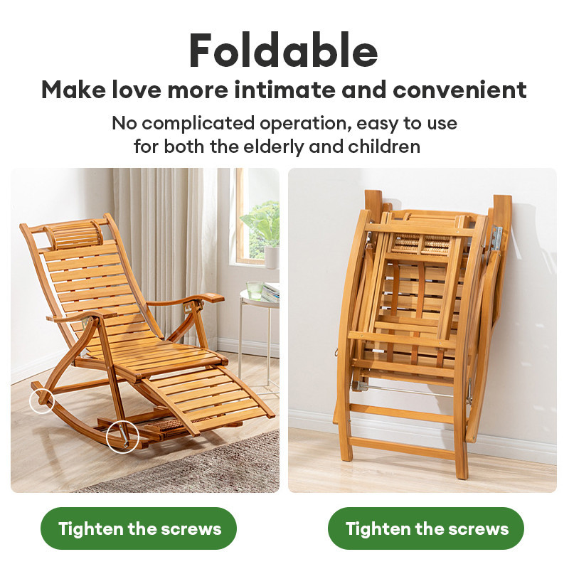 【On Hand】 Rocking Chair Foldable Leisure Balcony Rocking Chair For ...