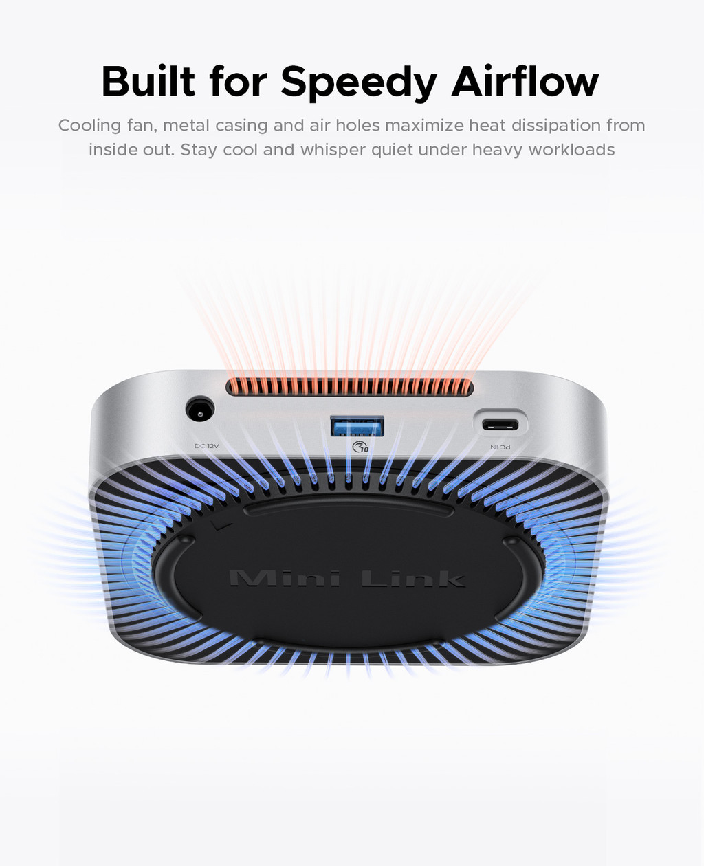 Hub ORICO MiniLink M49P Per Mac Mini M4 - Dock In Alluminio Con Alloggiamento SSD M.2, 10 Gbps, Lettori Schede, Audio