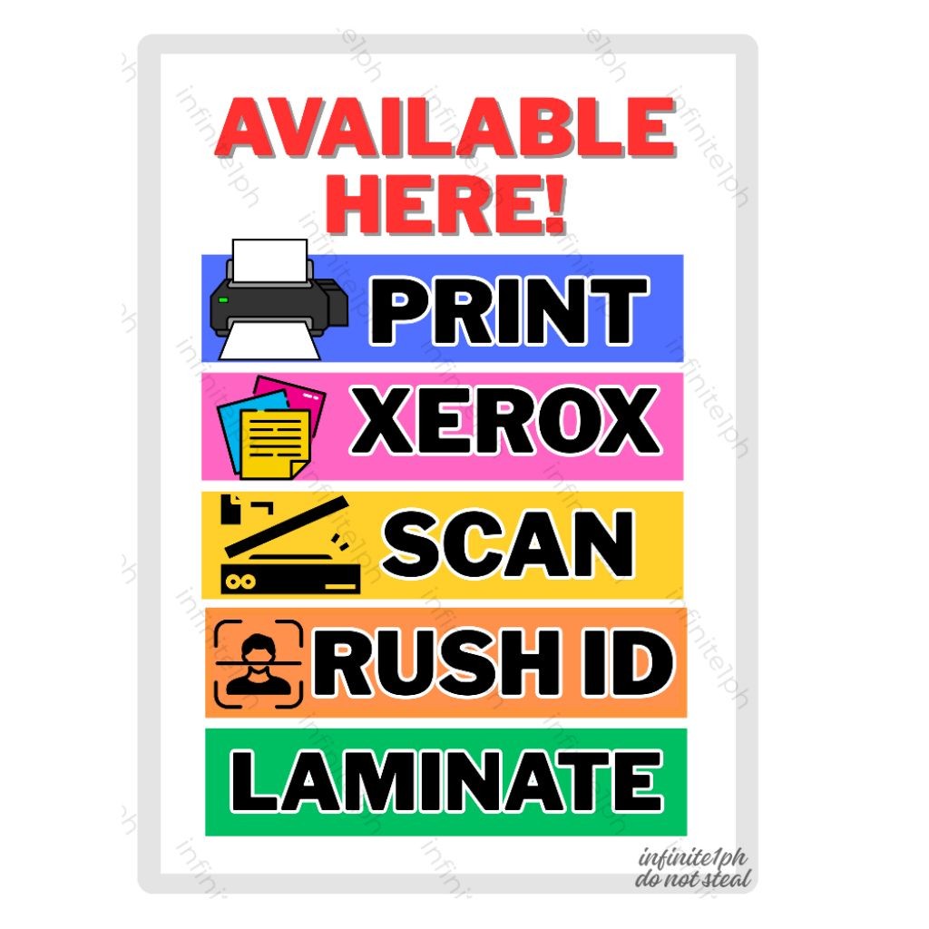 Print Available Here - Laminated Signage A4/A5 Size | Shopee Philippines