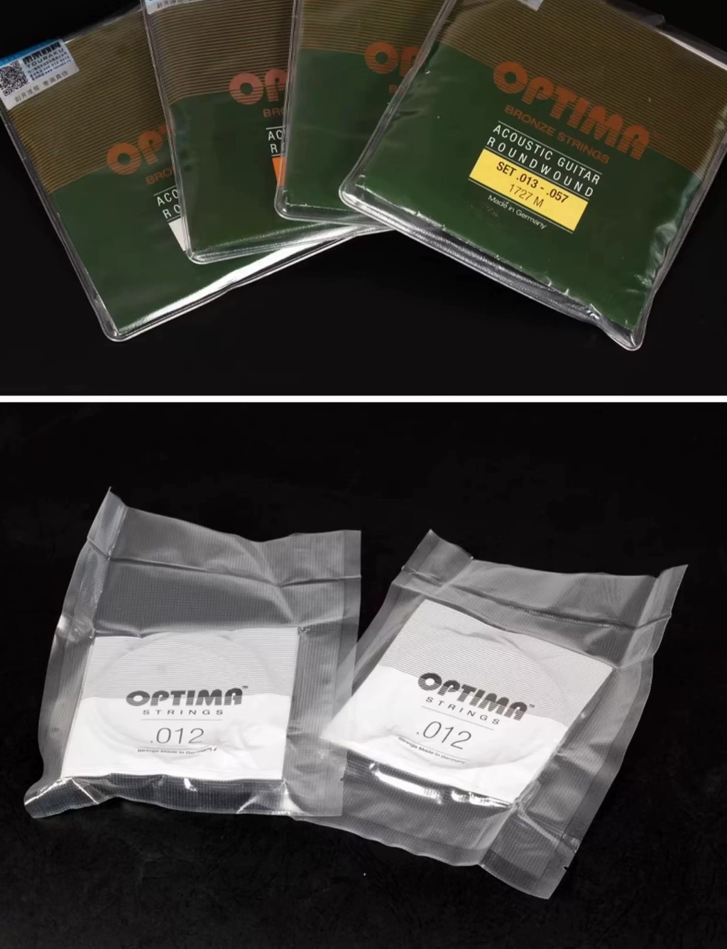 COD/ OPTIMA 1727 acoustic guitar strings (made in Germany), brass alloy ...