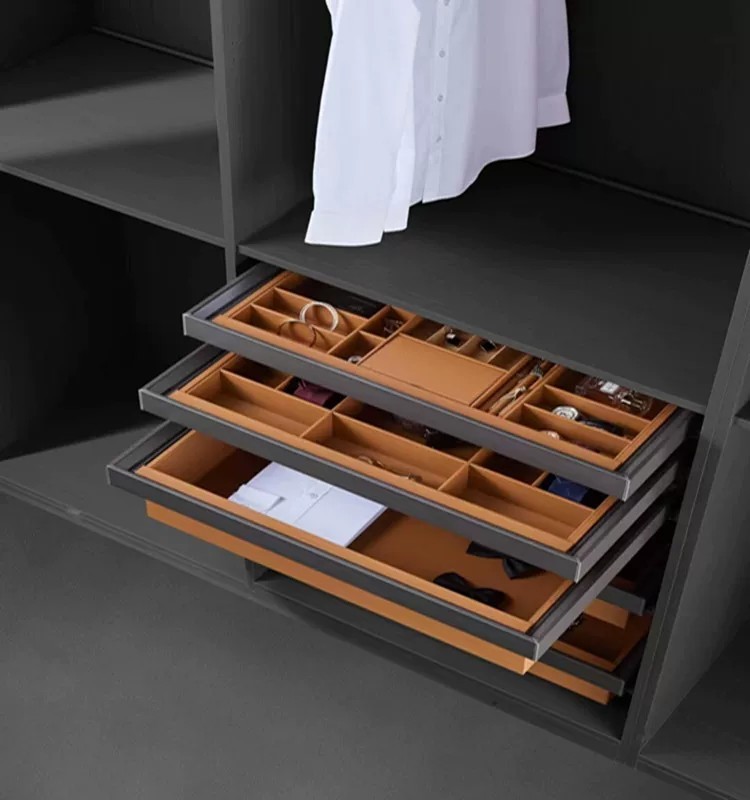 Trouser rack pull-out extendable wardrobe basket drawer trouser rack ...