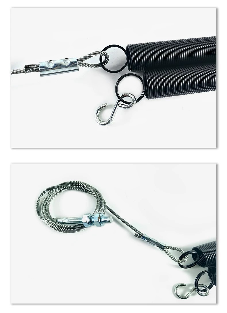 Otis elevator hall door spring assembly including steel wire rope ...