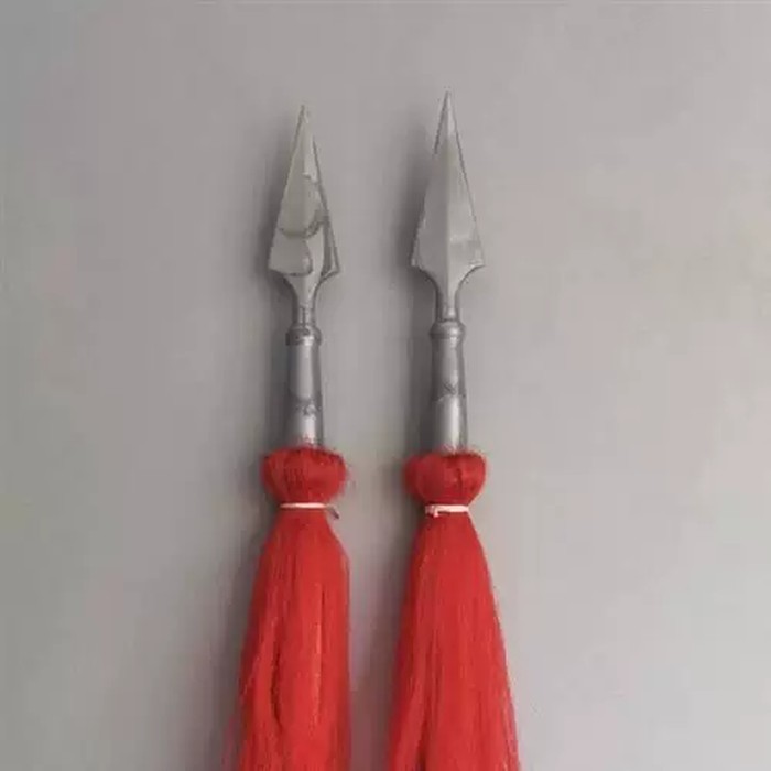Rubber spearhead, red tassel spear, children's performance spear, soft ...
