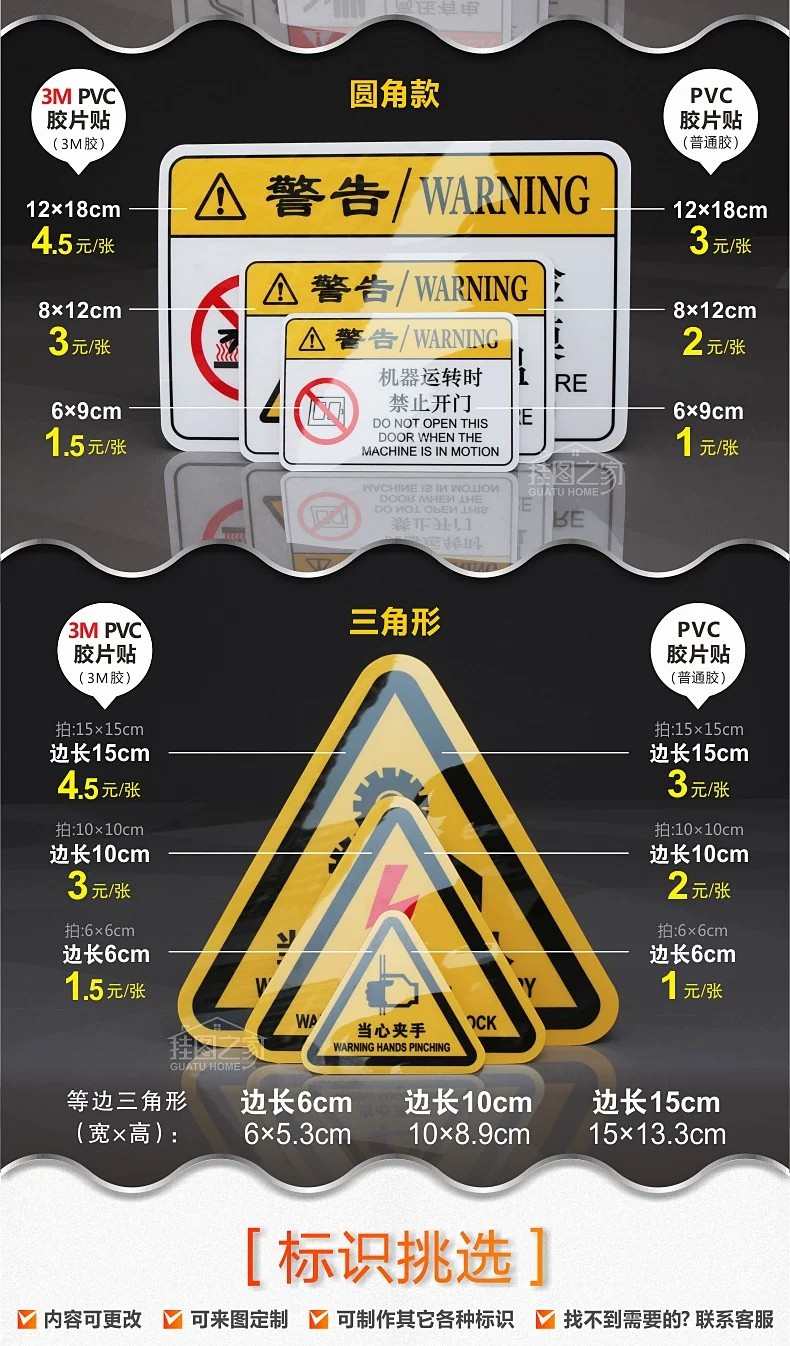 Machine labeling PVC film/plastic sheet equipment warning nameplates ...