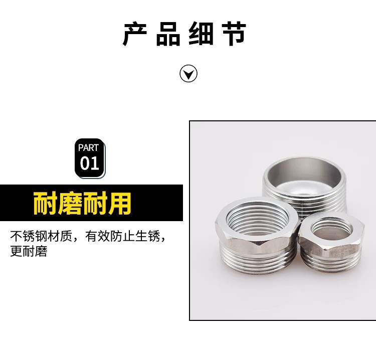 304 stainless steel expansion joint, reducing thread, internal/external ...
