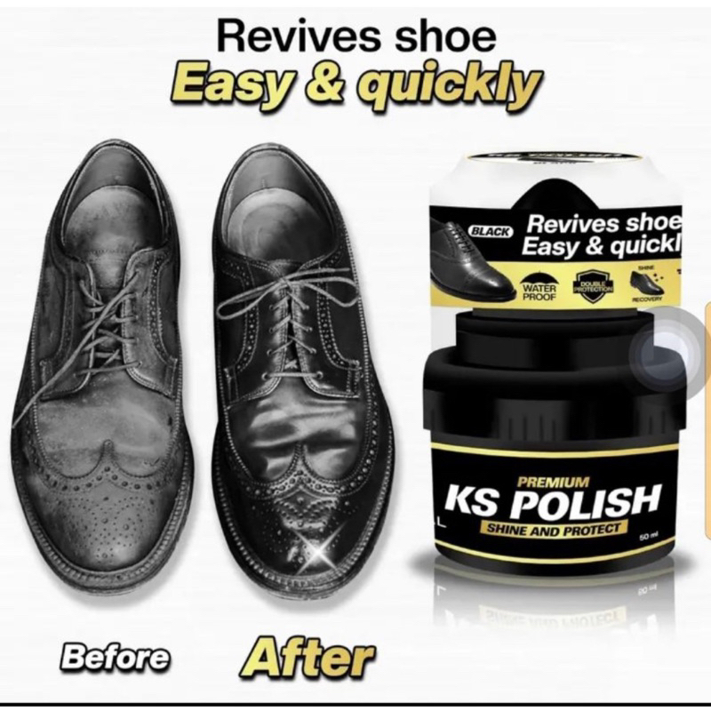 KS POLISH [FAST SHIPPING] ORIGINAL FOR ALL LEATHER AND BLACK SHOES ...