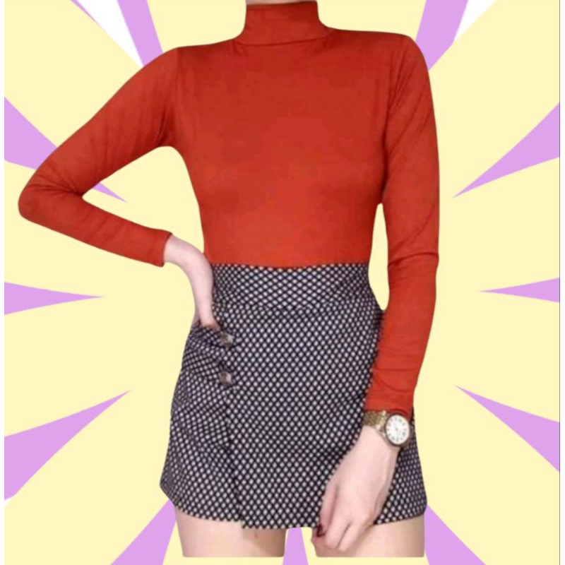 Turtle Neck Long Sleeve Knitted Croptop Shopee Philippines 