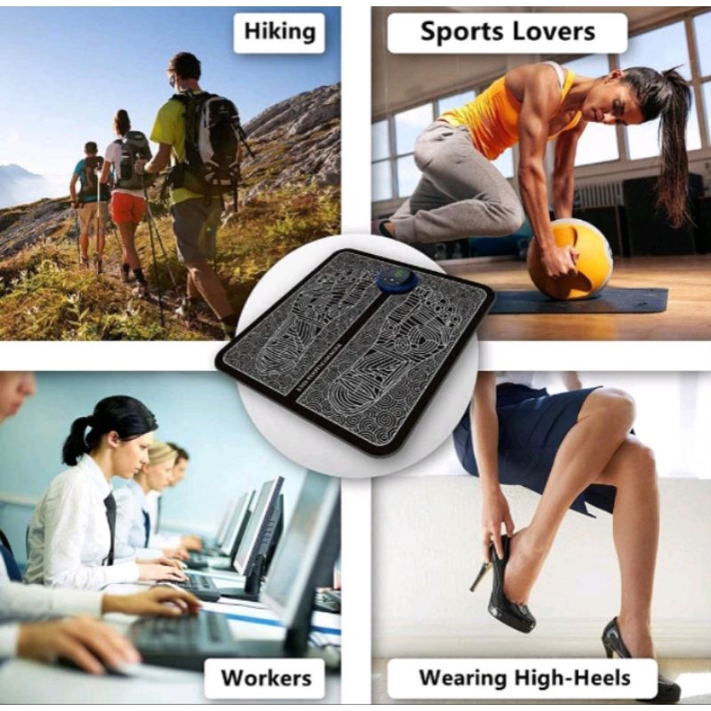 Japan Electric EMS Foot Massage Pad Relief Fatigue Micro Current Pulse