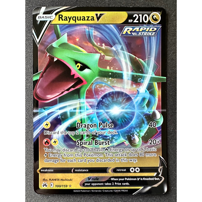 Pokemon TCG Crown Zenith - Rayquaza V Ultra Rare 100/159 | Shopee ...