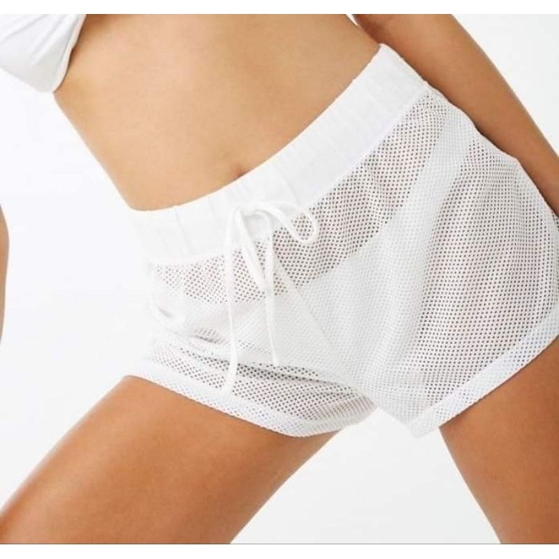 White mesh cover deals up shorts