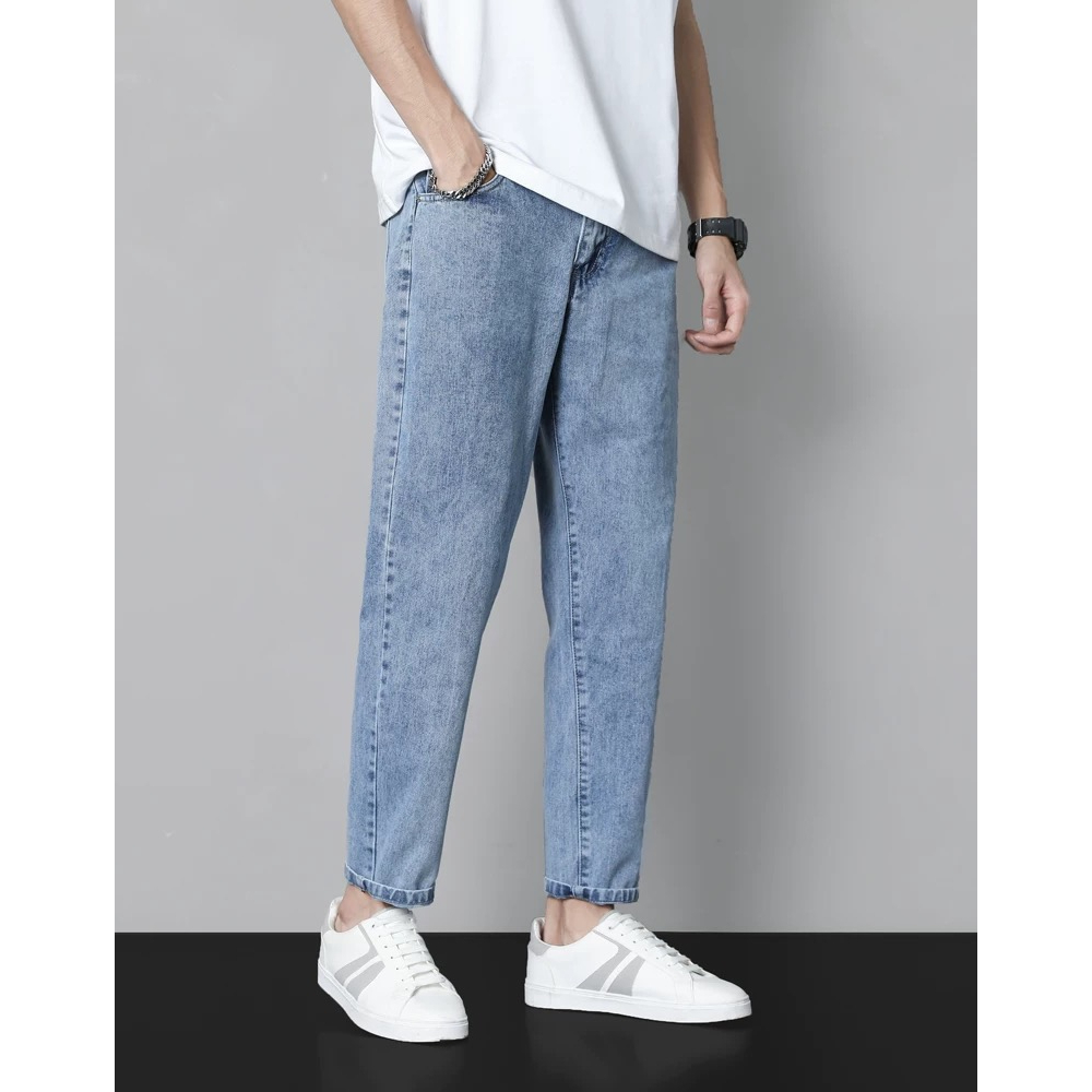 denim_apparel New men's light blue skinny straight jeans | Shopee ...