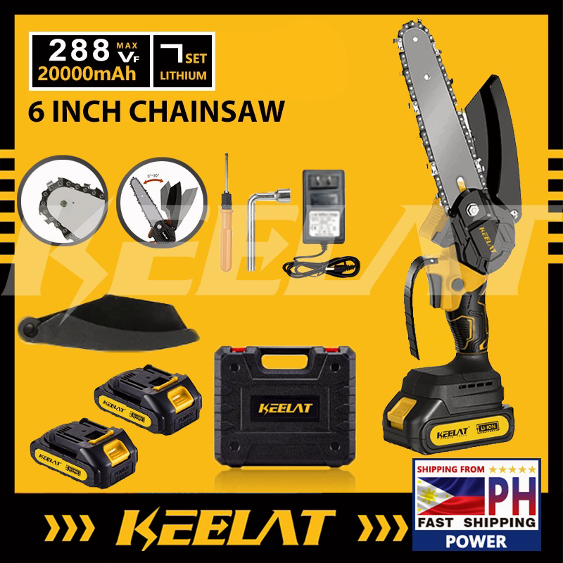 KEELAT KEC004 6 Inch Mini Chainsaw Battery Electric Cordless Chain Saw