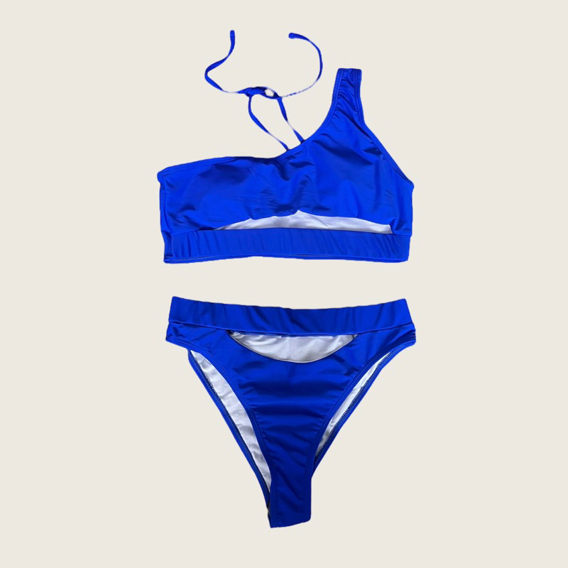 Shein Neon Blue TwoPiece Bikini (Medium) Shopee Philippines