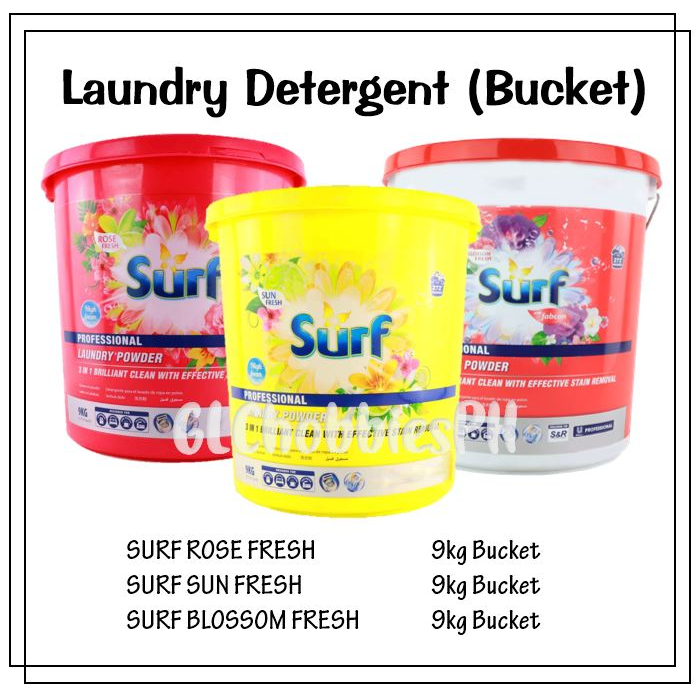 SURF Professional 9kg Laundry Detergent Powder Bucket/Tub High Foam