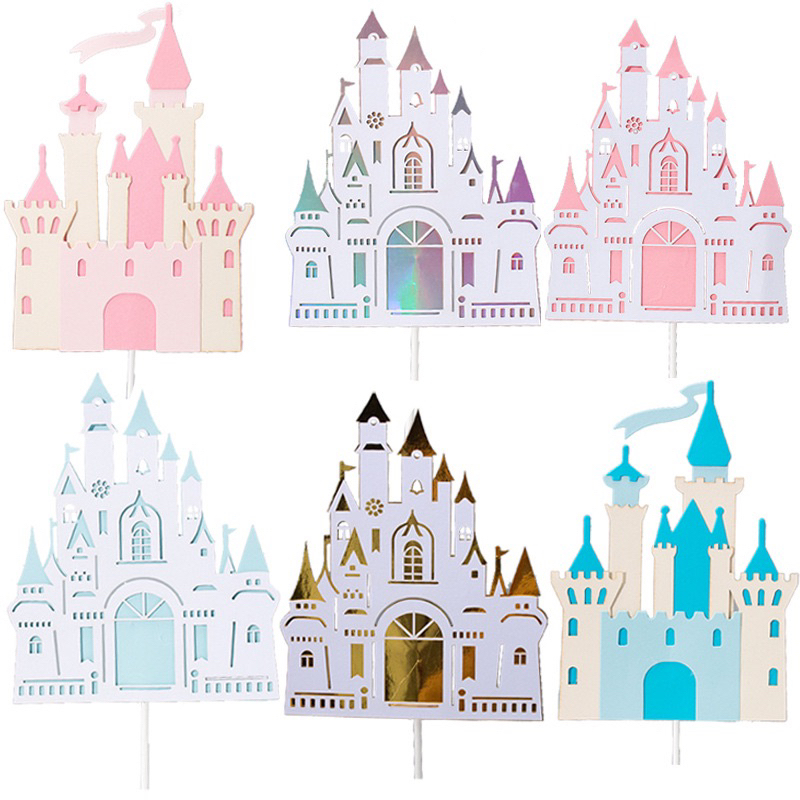 castle topper cardboard castle topper cake topper birthday topper ...