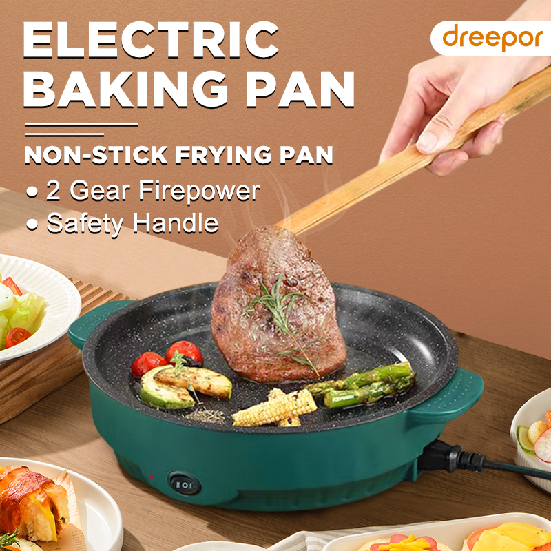 Dreepor Multifunctional Electric Grill Pan Easy To Clean NonStick