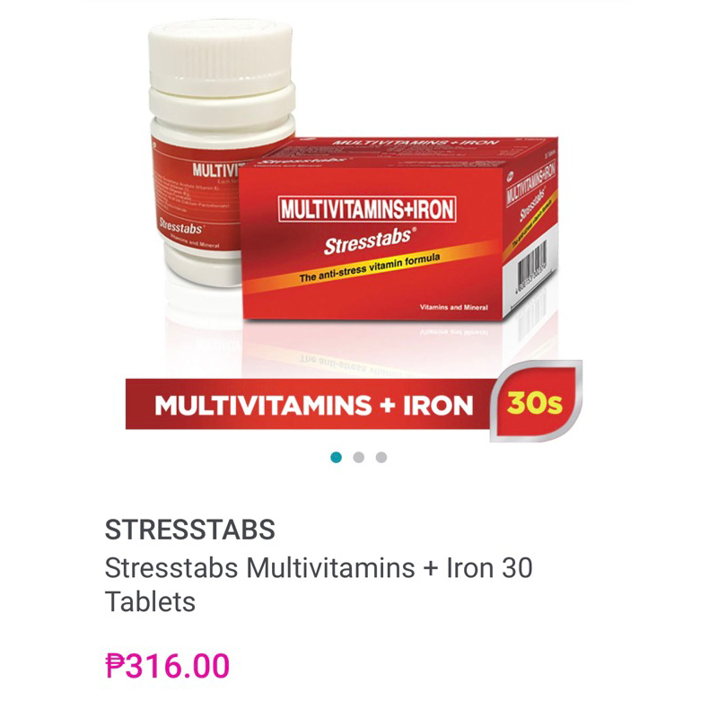 STRESSTABS Stresstabs Multivitamins + Iron 30 Tablets(JAN2026) Shopee