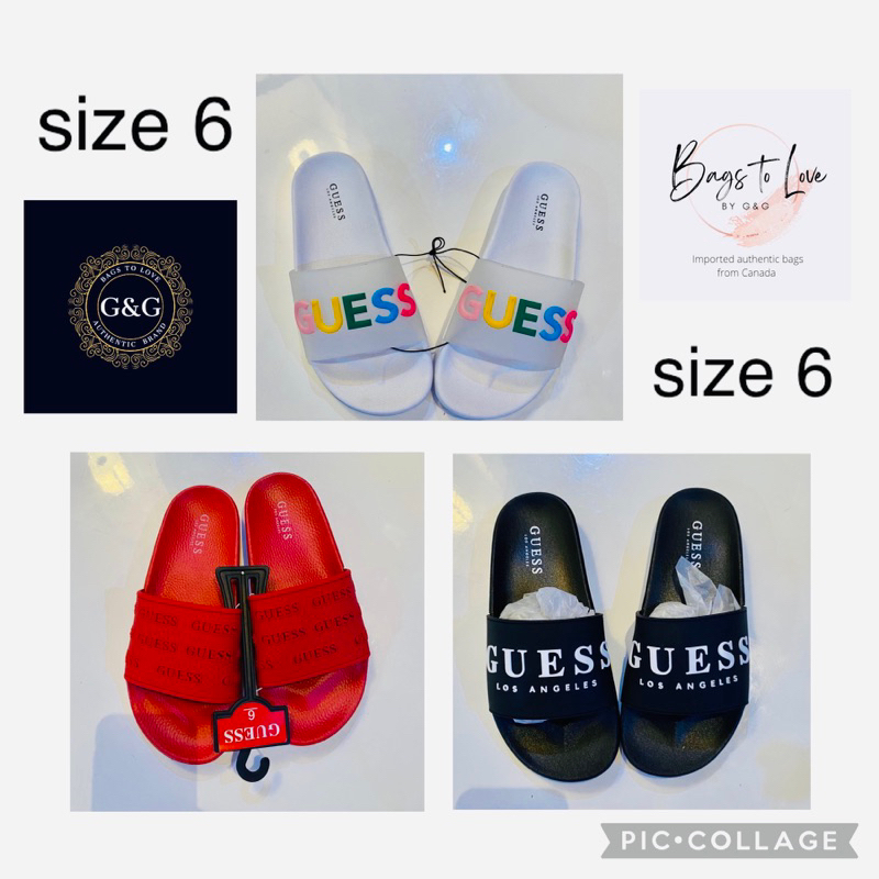 Guess Slides Red and white Shopee Philippines