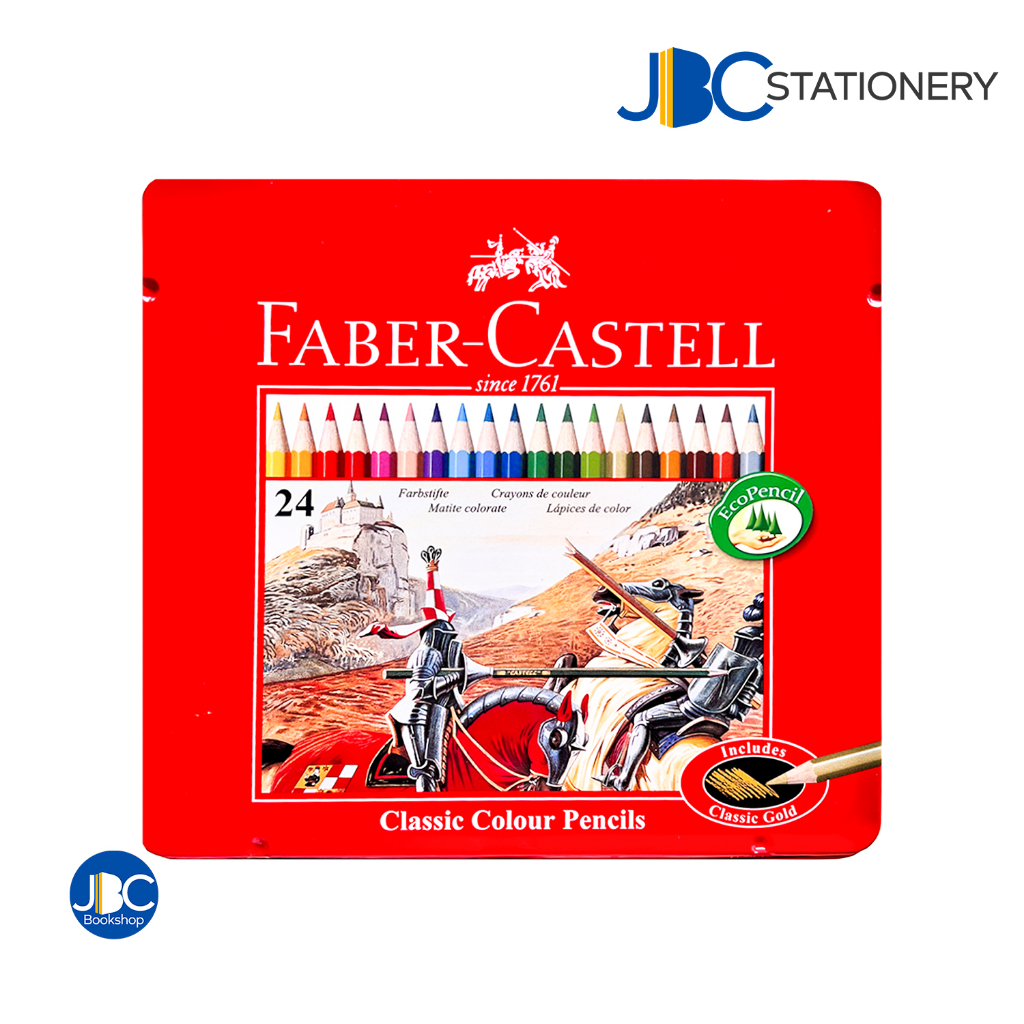 FaberCastell Classic Color Pencil Metal Case Set 24 Colors Shopee