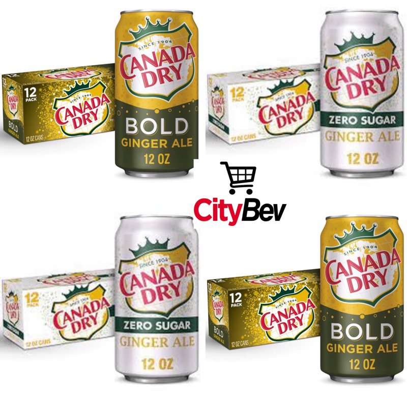 Canada Dry BOLD and ZERO SUGAR Ginger Ale and Lemonade 12 X 12 oz