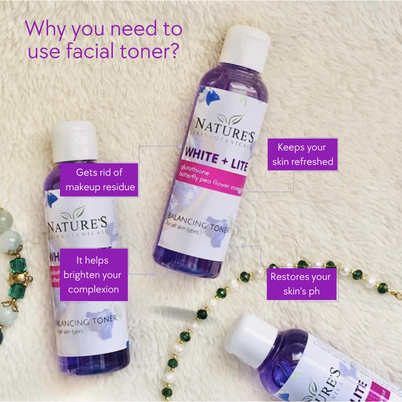 Glutathione Toner Butterfly Pea Flower Extract 100ml Nature's Skin