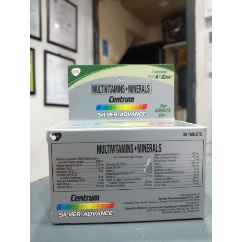 CENTRUM Silver Advance Multivitamins+Minerals 30 tables For Immunity