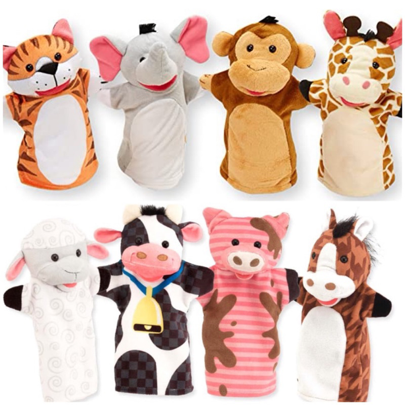 Animal hand puppet baby plush stuffed toy finger puppets for kids